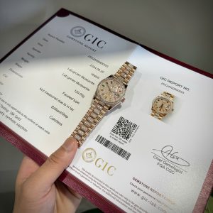 Đồng Hồ Rolex Day-Date Phủ Vàng Hồng Đính Moissanite Hong Kong Xưởng GM 36mm (5)