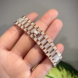 Đồng Hồ Rolex Day-Date Phủ Vàng Hồng Đính Moissanite Hong Kong Xưởng GM 36mm (5)