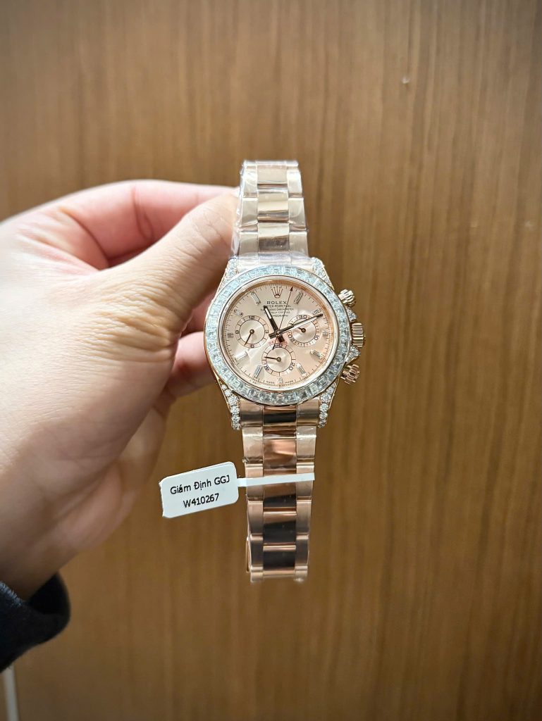Đồng Hồ Rolex Daytona 126595TBR Chế Tác Bọc Vàng Hồng Đính Moissanite 40mm (1)