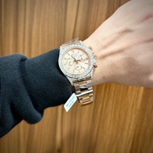 Đồng Hồ Rolex Daytona 126595TBR Chế Tác Bọc Vàng Hồng Đính Moissanite 40mm (1)
