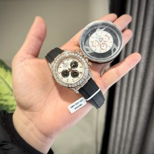 Đồng Hồ Rolex Daytona Chế Tác Mặt Thiên Thạch Phủ Vàng 18K Đính Đá Moissanite 40mm