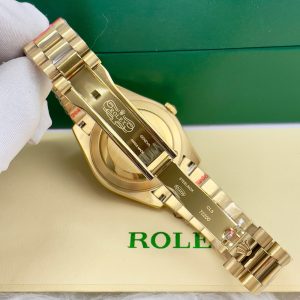 Đồng Hồ Rolex Fake Máy Cơ Nhật Automatic Day-Date Vàng Vàng 40mm (7)