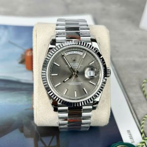 Đồng Hồ Rolex Rep 11 Day-Date 228236 Mặt Số Xám Cọc Dạ Quang Nhà Máy GM 40mm (1)