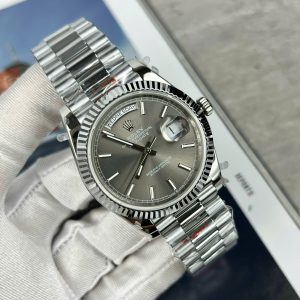 Đồng Hồ Rolex Rep 11 Day-Date 228236 Mặt Số Xám Cọc Dạ Quang Nhà Máy GM 40mm (1)