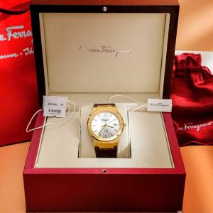 Đồng Hồ Salvatore Ferragamo F80 Classic Màu Nâu Máy Pin Thuỵ Sỹ Like Auth 40mm (3)