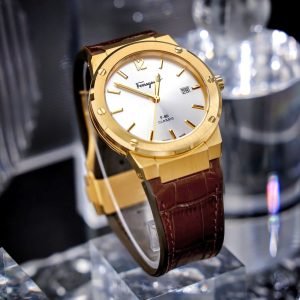 Đồng Hồ Salvatore Ferragamo F80 Classic Màu Nâu Máy Pin Thuỵ Sỹ Like Auth 40mm (3)