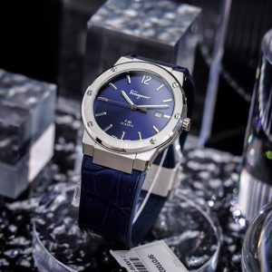 Đồng Hồ Salvatore Ferragamo F80 Classic Màu Xanh Dương Replica Thuỵ Sỹ 40mm (2)