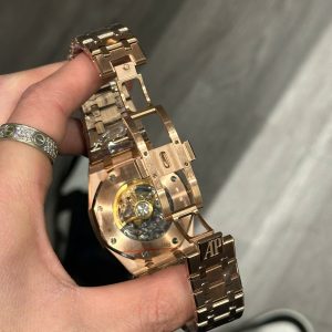 Đồng Hồ Audemars Piguet Royal Oak 15407 Skeleton Rose Gold Nhà Máy THB 2024 41mm (9)