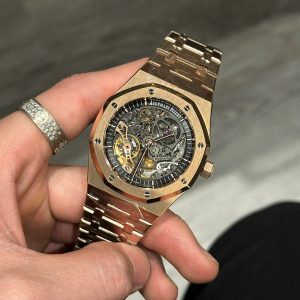 Đồng Hồ Audemars Piguet Royal Oak 15407 Skeleton Rose Gold Nhà Máy THB 2024 41mm (9)