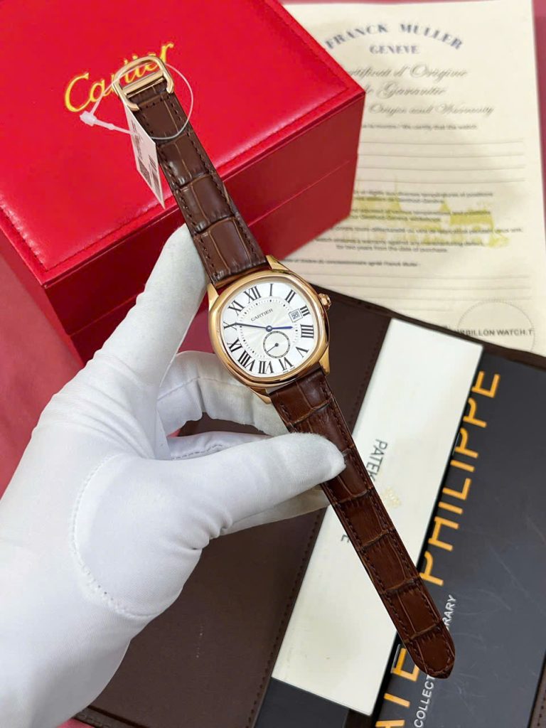 Đồng Hồ Cartier Driver Automatic Máy Cơ Nhật Fake Cao Cấp Màu Nâu 41mm (4)