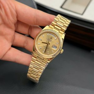 Đồng Hồ Chế Tác Rolex Day-Date 228238 Mặt Vàng Cọc Số Đính Đá Xưởng GM 178 Gram 40mm (7)
