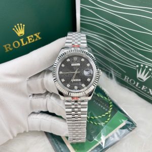 Đồng Hồ Nam Rolex DateJust Fake Máy Nhật Mặt Vi Tính Đen Giá Rẻ 38-41mm (3)