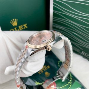 Đồng Hồ Nam Rolex Fake Giá Rẻ Mặt Số Cá Hồi DateJust Máy Nhật 41mm (2)