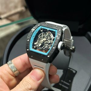 Đồng Hồ Richard Mille RM055 Carbon Dây Cao Su Màu Trắng Xưởng BBR (1)