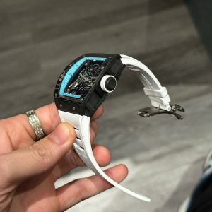 Đồng Hồ Richard Mille RM055 Carbon Dây Cao Su Màu Trắng Xưởng BBR (1)