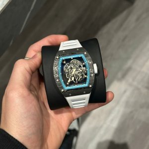 Đồng Hồ Richard Mille RM055 Carbon Dây Cao Su Màu Trắng Xưởng BBR (1)