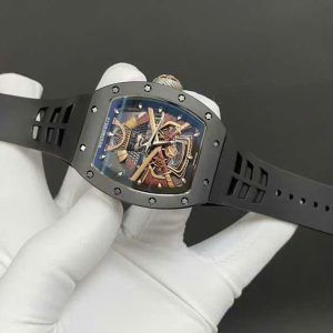 Đồng Hồ Richard Mille RM47 Samurai Fake Cao Cấp Vỏ Gốm Đen 42mm (5)