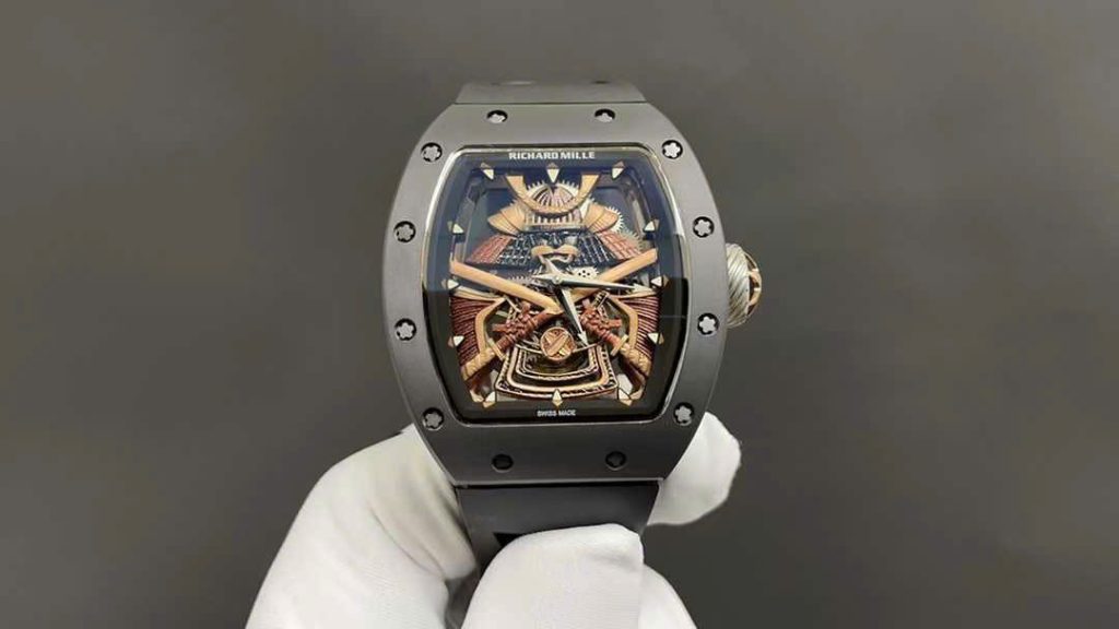 Đồng Hồ Richard Mille RM47 Samurai Fake Cao Cấp Vỏ Gốm Đen 42mm (5)