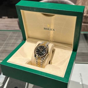 Đồng Hồ Rolex DateJust 126331 Mặt Số Đen Đính Đá Replica Cao Cấp 41mm (1)