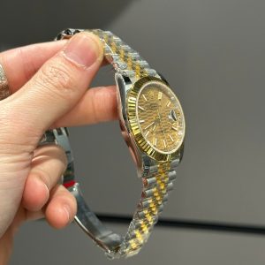 Đồng Hồ Rolex DateJust 126331 Mặt Số Vàng Gấp Nếp Replica Cao Cấp Nhất 41mm (2)