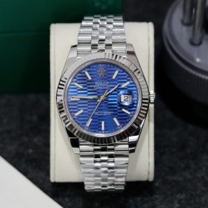 Đồng Hồ Rolex DateJust 126334 Fake Máy Thụy Sỹ Mặt Xanh Dương Gấp Nếp 41mm (1)