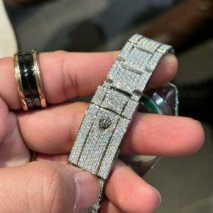 Đồng Hồ Rolex DateJust Đính Full Đá Moissanite Chế Tác Hong Kong 41mm (10)