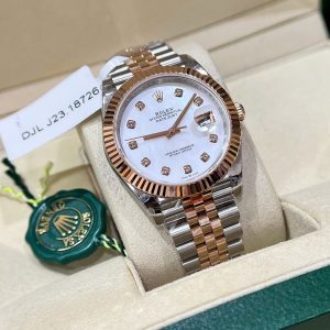 Đồng Hồ Rolex DateJust Mặt Xà Cừ Phủ Vàng Thật Máy Calibre 3235 Nâng Cấp 41mm (15)