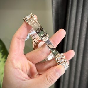 Đồng Hồ Rolex Day-Date 128345RBR Mặt Số Đá Xanh Phủ Vàng Đính Moissanite 36mm (7)