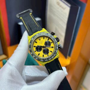 Đồng Hồ Rolex Daytona Diw Carbon Màu Vàng Dây Vải Replica 11 40mm (1)