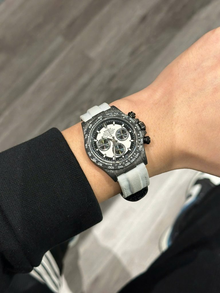 Đồng Hồ Rolex Daytona Diw Forged Carbon Cream Replica Máy Calibre 4130 40mm (2)