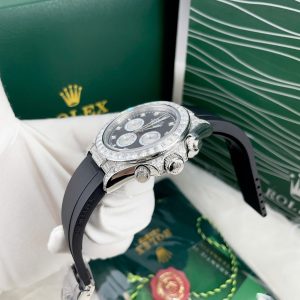 Đồng Hồ Rolex Daytona Fake Cao Cấp Đính Đá Dây Cao Su Máy Nhật 40mm (2)