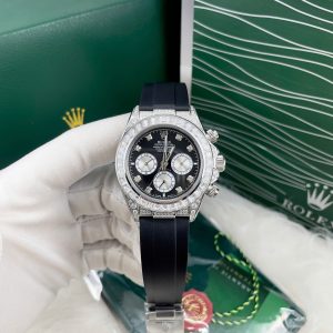 Đồng Hồ Rolex Daytona Fake Cao Cấp Đính Đá Dây Cao Su Máy Nhật 40mm (2)