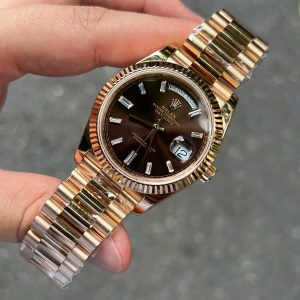 Đồng Hồ Rolex Nam Rep 11 Day-Date 228235 Mặt Số Chocolate Xưởng GM 178 Grams 40mm (1)