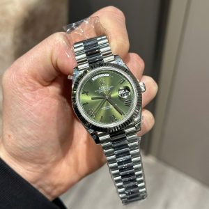 Đồng Hồ Rolex Nam Rep 11 Day-Date 228236 Mặt Số Xanh Olive Xưởng GM 178 Grams 40mm (5)