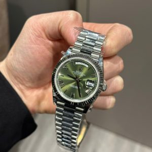 Đồng Hồ Rolex Nam Rep 11 Day-Date 228236 Mặt Số Xanh Olive Xưởng GM 178 Grams 40mm (5)