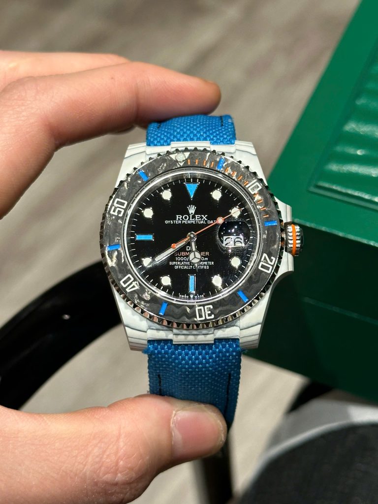 Đồng Hồ Rolex Submariner DIW Blue Fabric Strap Replica Cao Cấp 40mm (1)