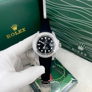 Đồng Hồ Rolex Submariner Máy Cơ Nhật Fake Màu Đen Đính Đá (1)