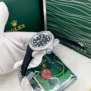 Đồng Hồ Rolex Submariner Máy Cơ Nhật Fake Màu Đen Đính Đá (1)