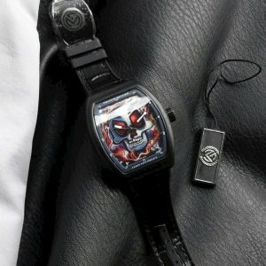 Đồng Hồ Franck Muller Vanguard Loes Van Delft Skull Vỏ Gốm Đen 45mm (8)