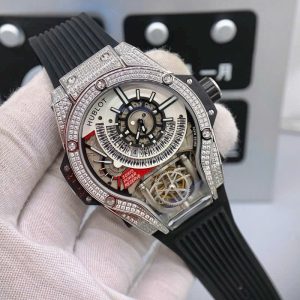 Đồng Hồ Hublot MP-06 Nam Đính Đá Dây Cao Su Fake Cao Cấp 45mm (2)