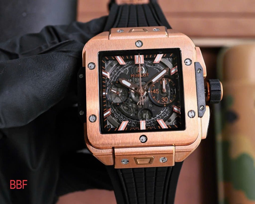 Đồng Hồ Hublot Square Bang Unico King Gold Replica Nhà Máy BBF 42mm (9)