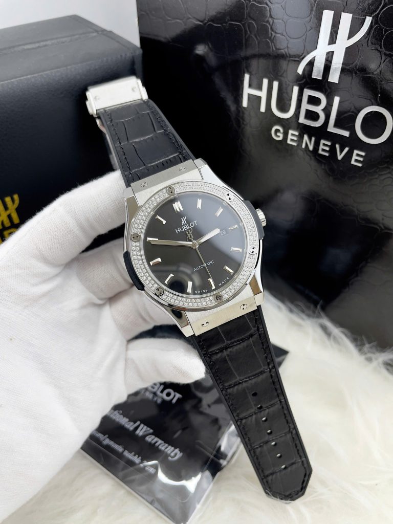 Đồng Hồ Hublot ZF Nhật Mặt Số Đen Fake Cao Cấp Máy Miyota 8215 42mm (5)