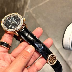 Đồng Hồ Patek Philippe Phủ Vàng 18K Đính Moissanite Complications 6104R 44mm (8)