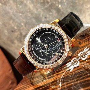 Đồng Hồ Patek Philippe Phủ Vàng 18K Đính Moissanite Complications 6104R 44mm (8)