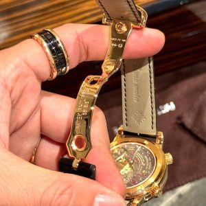 Đồng Hồ Patek Philippe Phủ Vàng 18K Đính Moissanite Complications 6104R 44mm (8)