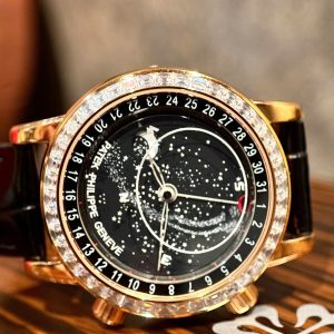 Đồng Hồ Patek Philippe Phủ Vàng 18K Đính Moissanite Complications 6104R 44mm (8)