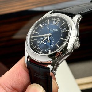 Đồng Hồ Patek Philippe Rep 11 Complications 5205G Mặt Xanh Dương Dây Da 40mm (2)