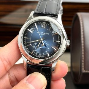 Đồng Hồ Patek Philippe Rep 11 Complications 5205G Mặt Xanh Dương Dây Da 40mm (2)