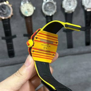 Đồng Hồ Richard Mille Fake Cao Cấp RM27 Màu Vàng Dây Vải Canvas 45mm (6)