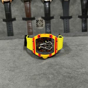 Đồng Hồ Richard Mille Fake Cao Cấp RM27 Màu Vàng Dây Vải Canvas 45mm (6)